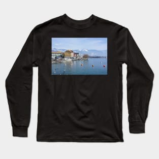 Vevey on the lake Geneva in Switzerland Long Sleeve T-Shirt